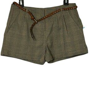 NWT XOXO Brown Plaid Shorts 5/6